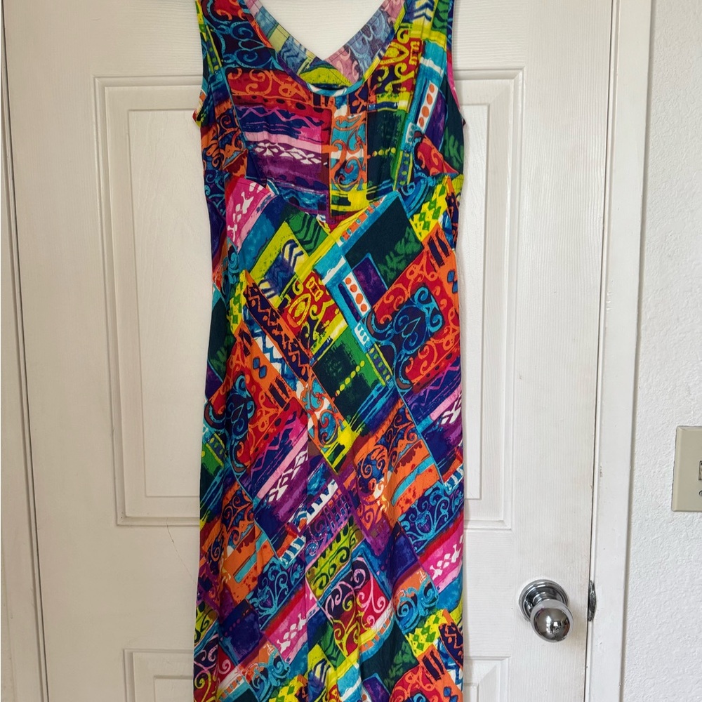 Multicolor Sleeveless Patchwork Dress